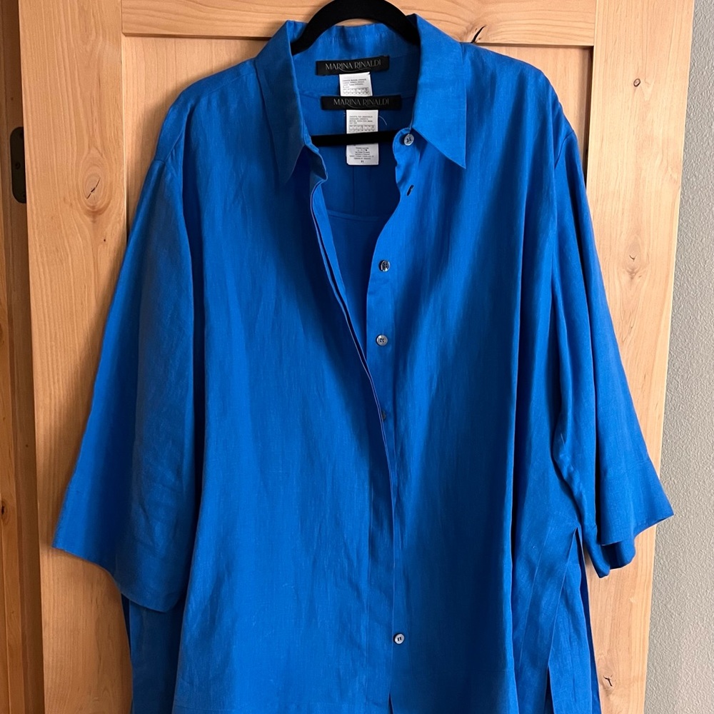 Marina Rinaldi linen shirt and tank